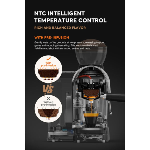 iCafilas ME2603 semi-automatic espresso coffee maker with built-in grinder, 19-bar pressure and milk frothing steam wand in Qatar