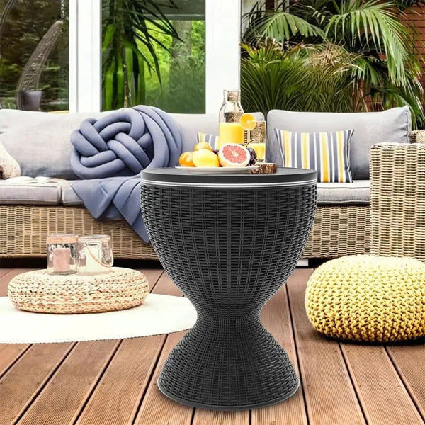 Ice Table Multifunctional Outdoor Cooler Table Black 8 Gallon 40 Can Capacity Qatar