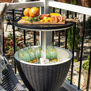 Ice Table Multifunctional Outdoor Cooler Table Black 8 Gallon 40 Can Capacity Qatar