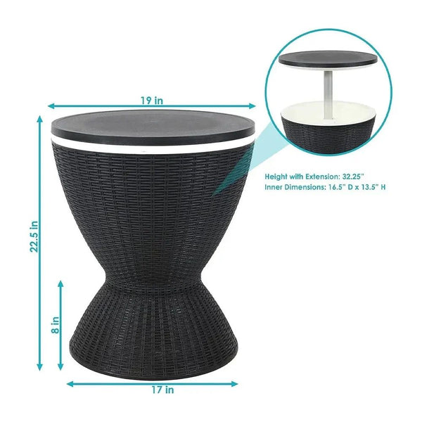 Ice Table Multifunctional Outdoor Cooler Table Black 8 Gallon 40 Can Capacity Qatar
