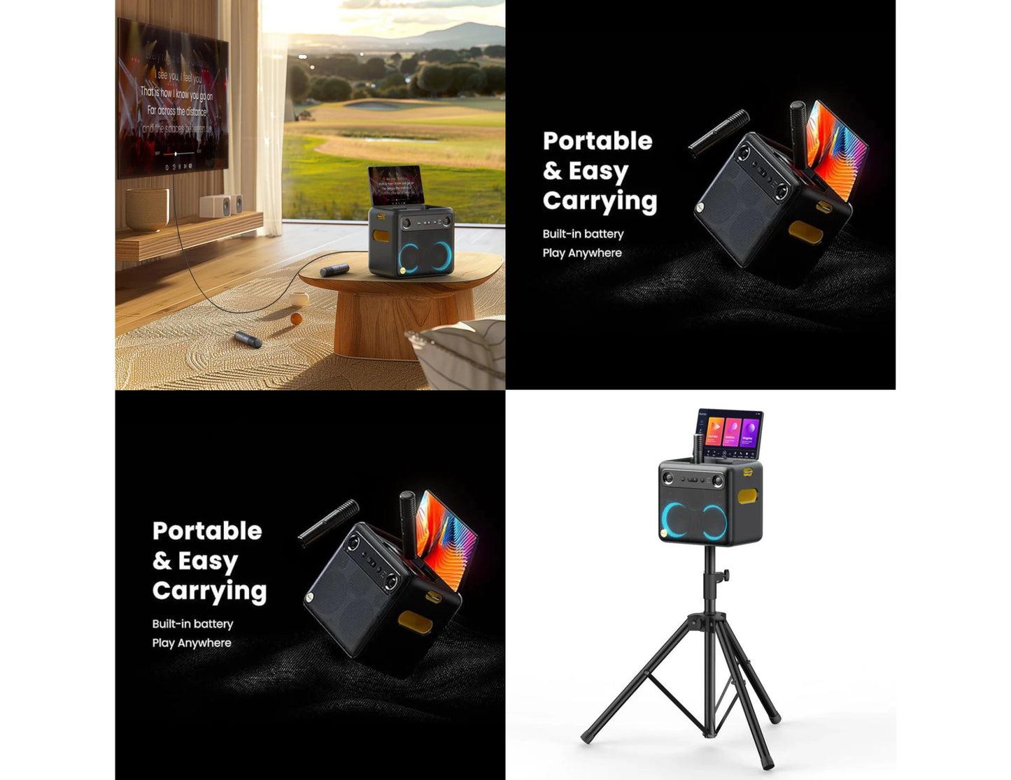 Ikarao Break X2 280W smart party speaker karaoke machine with 10.1 inch touchscreen and wireless microphones Qatar