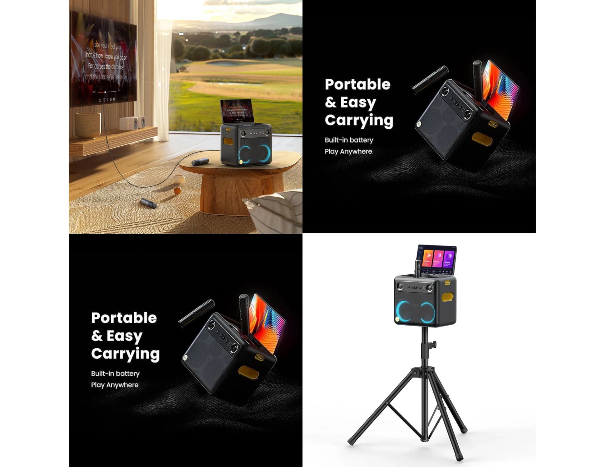 Ikarao Break X2 280W smart party speaker karaoke machine with 10.1 inch touchscreen and wireless microphones Qatar