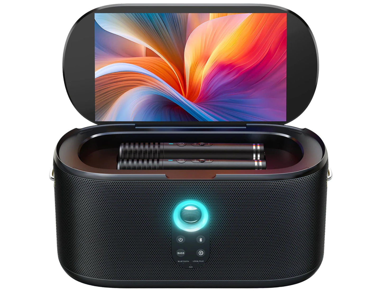 Ikarao Shell S1 280W smart party speaker karaoke machine with dual wireless microphones and 10.1 inch touchscreen Qatar