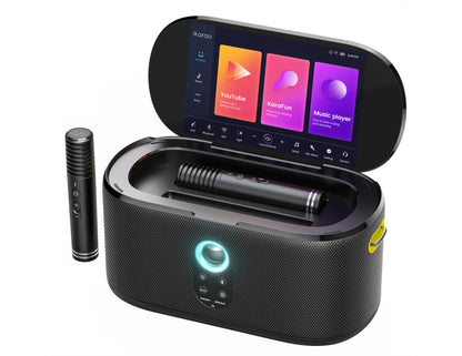 Ikarao Shell S1 280W smart party speaker karaoke machine with dual wireless microphones and 10.1 inch touchscreen Qatar