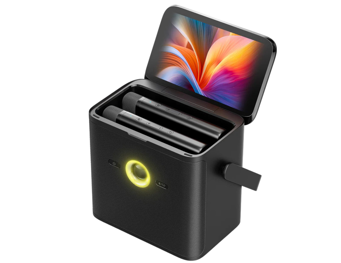 Ikarao Shell S3 black portable 80W karaoke machine with wireless microphones and lyrics display Qatar