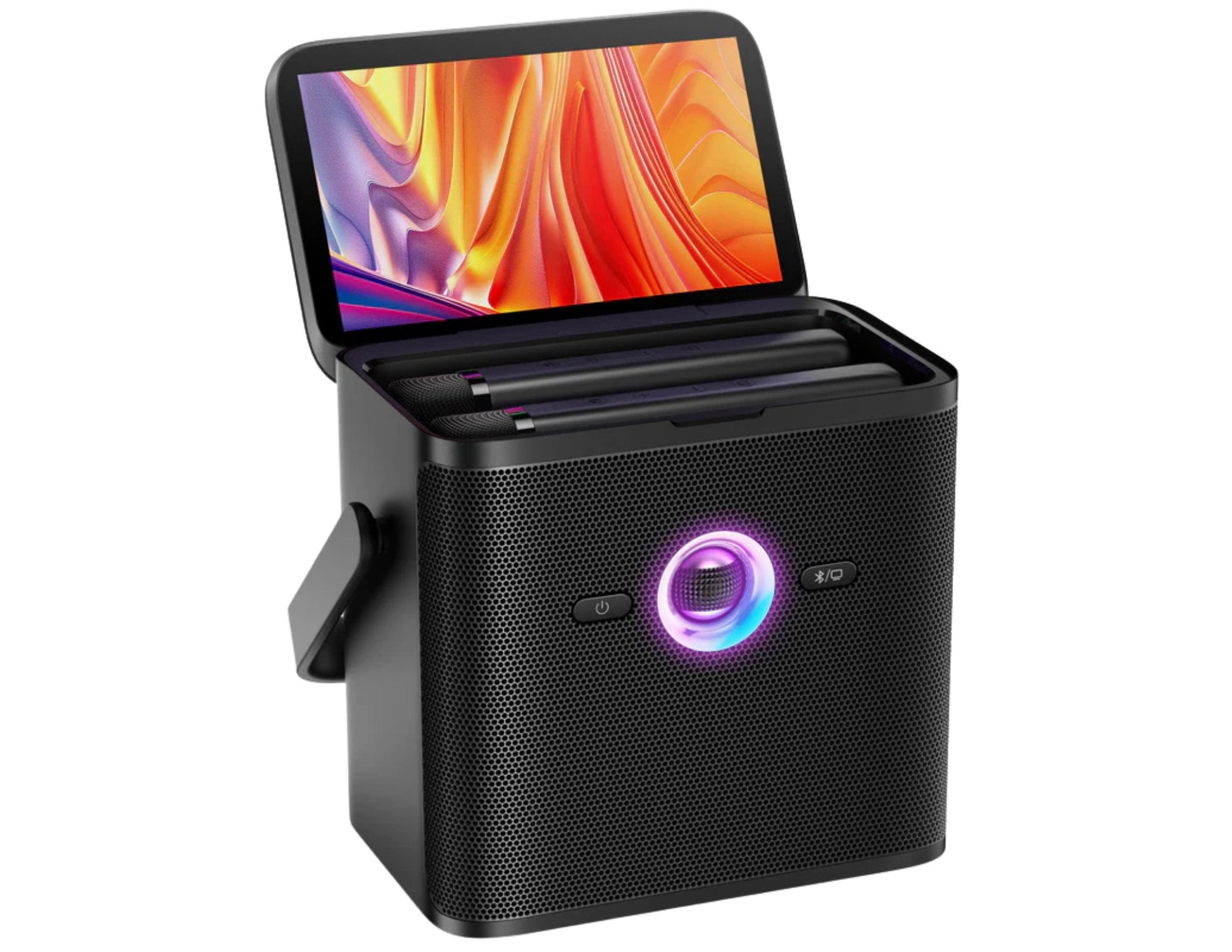 Ikarao Shell S3 black portable 80W karaoke machine with wireless microphones and lyrics display Qatar