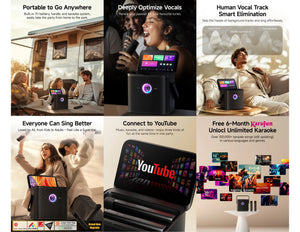 Ikarao Shell S3 black portable 80W karaoke machine with wireless microphones and lyrics display Qatar