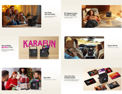 Ikarao Shell S3 black portable 80W karaoke machine with wireless microphones and lyrics display Qatar