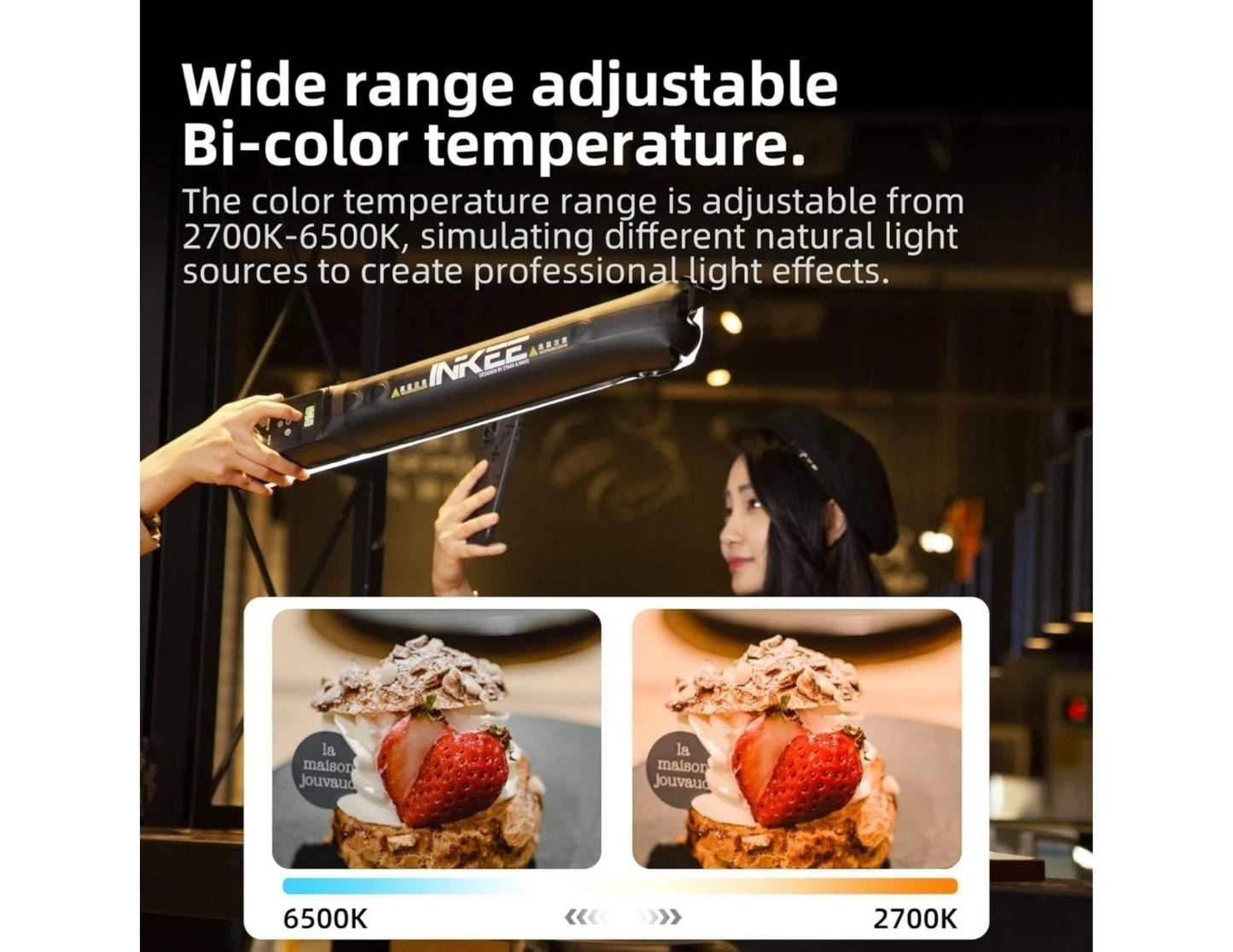 Inkee Gold Crow Air 12 bi-color tube light CRI95+ waterproof flexible LED 12W for photography Qatar