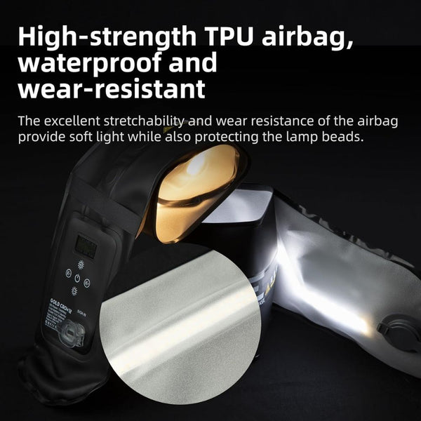 INKEE Gold Crow Air 12 GC12 12W inflatable bi-colour LED tube light with 2700K–6500K temperature adjustment and magnetic mounting in Qatar
