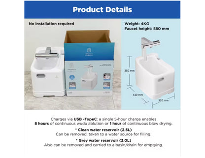 Innovia INNV-PW10 Wudu Machine 2.5L capacity sensor activated with built-in dryer available in Qatar