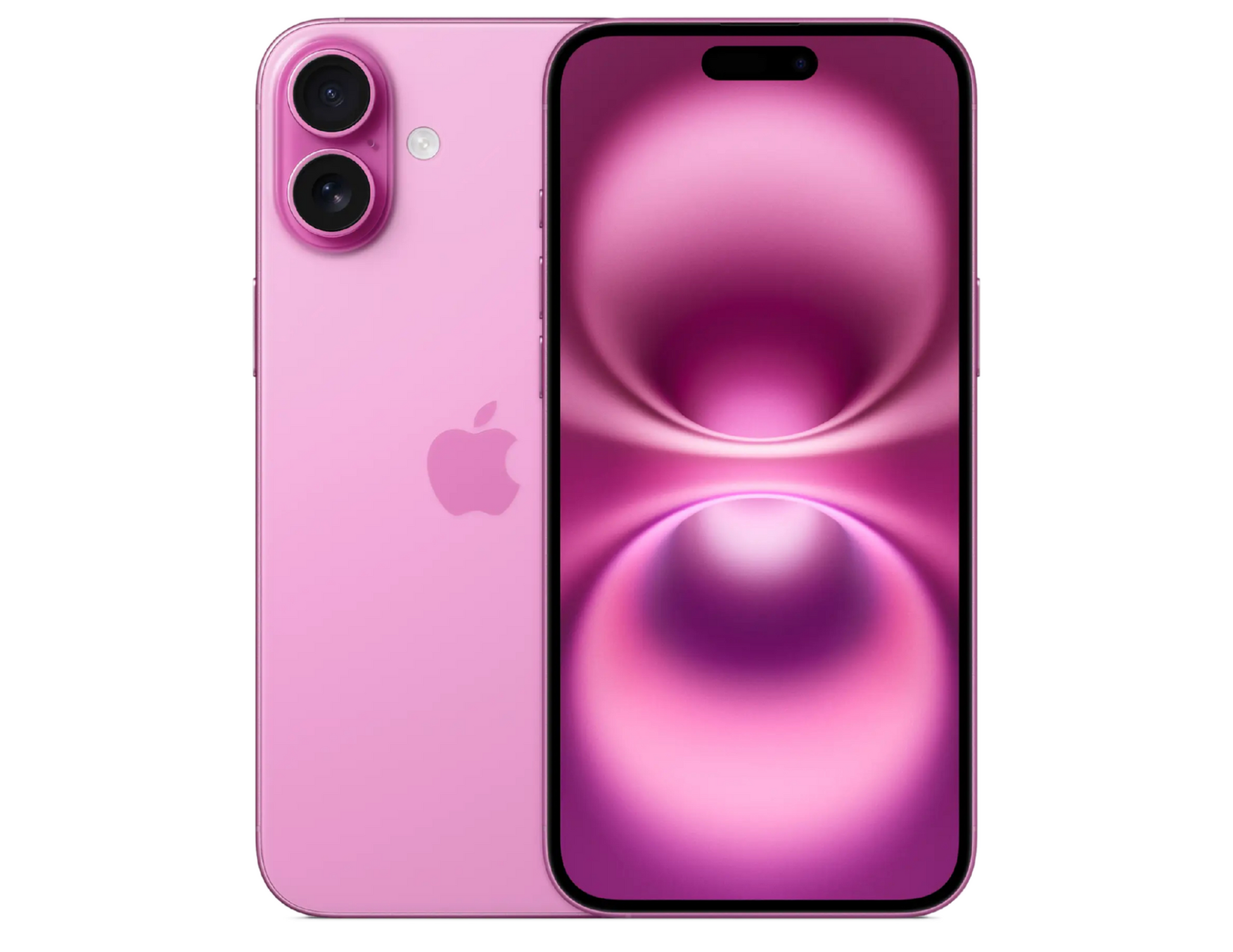 Apple iPhone 16 Plus front and back view in Pink