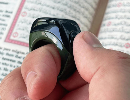 iQibla Zikr Ring Jood Lite J01T smart tasbih ring with prayer reminders and adjustable sizes, Thabthaba Store Qatar