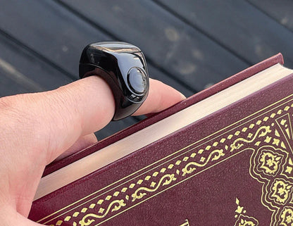 iQibla Zikr Ring Jood Lite J01T smart tasbih ring with prayer reminders and adjustable sizes, Thabthaba Store Qatar