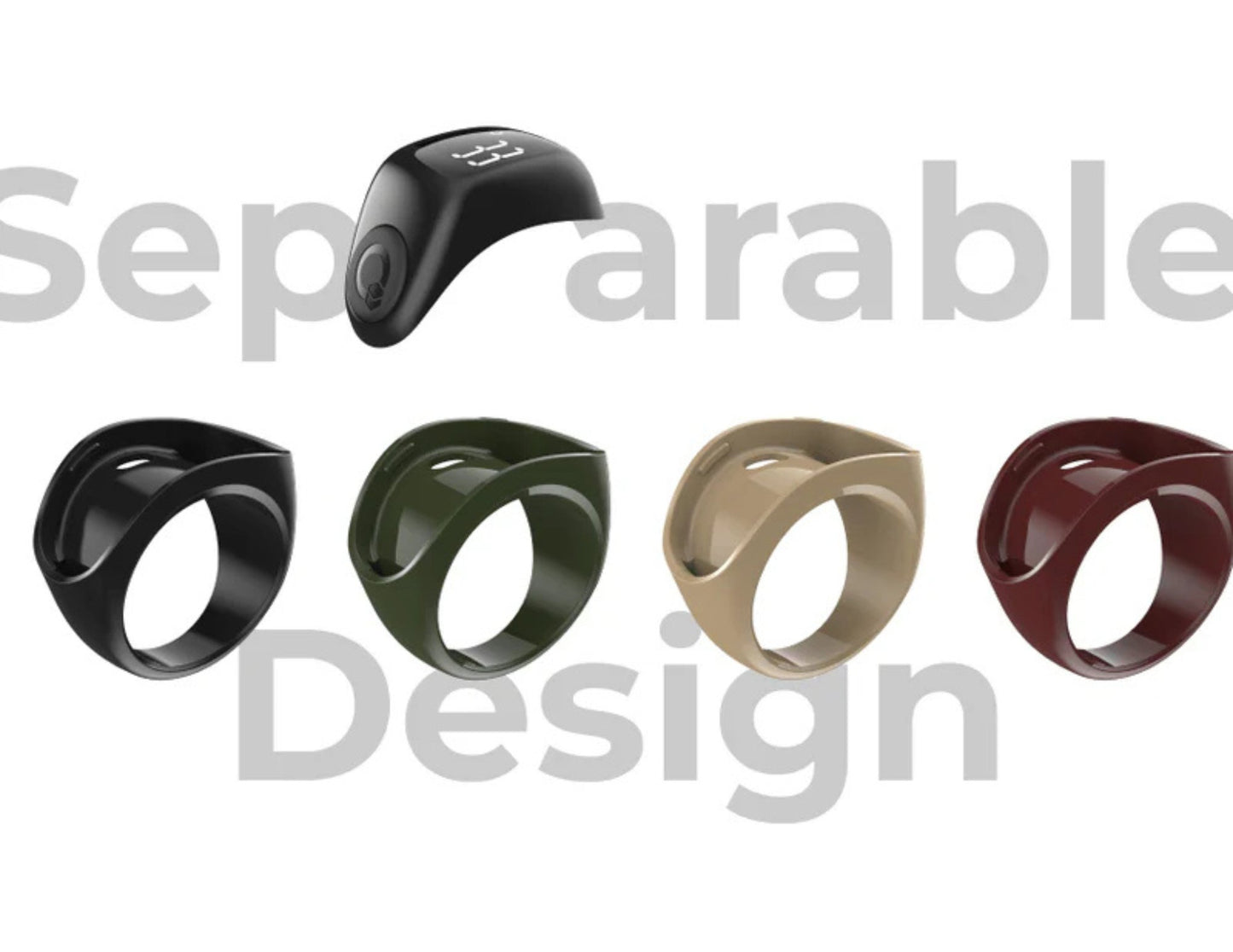 iQibla Zikr Ring Jood Lite J01T smart tasbih ring with prayer reminders and adjustable sizes, Thabthaba Store Qatar