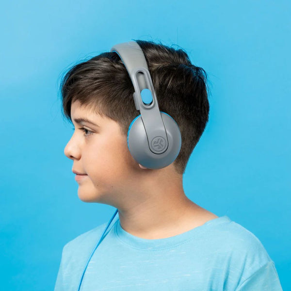 JLab JBuddies Studio 2 Gray Blue kids wireless wired headphones with Volume Safe and Cloud Foam Qatar