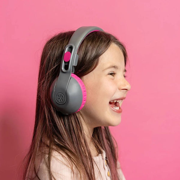 JLab JBuddies Studio 2 Gray Pink kids wireless wired headphones with Volume Safe and Cloud Foam Qatar
