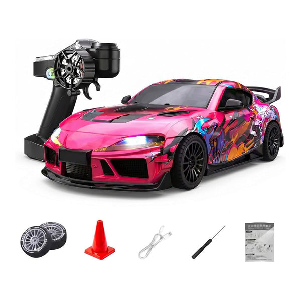 JXC Supra 1/43 mini RC drift car 4WD gyro stabilization Pink Qatar