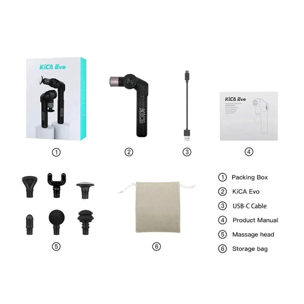 Kica Evo Fascia Massage Gun with Heat Therapy Foldable Deep Tissue Massager Cool Black Qatar
