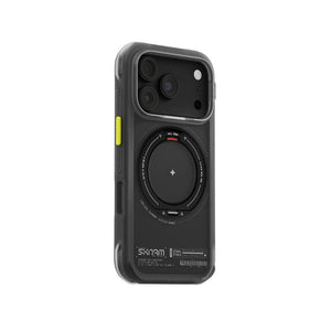 Skinarma Atlas Black protective case for iPhone 18 Pro with 360° rotating aluminium kickstand and DRIFT-NODE™ corner protection in Qatar
