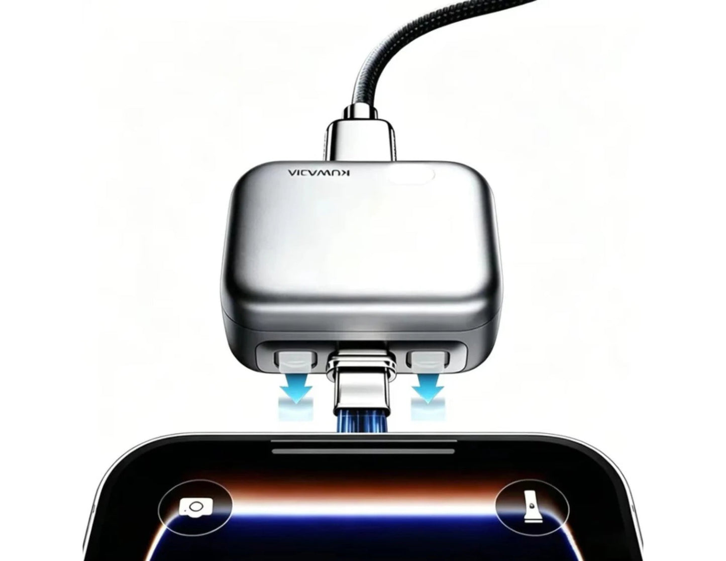 KUWAJIA KH-51 USB-C auto disconnect adapter 140W silver Qatar battery protection