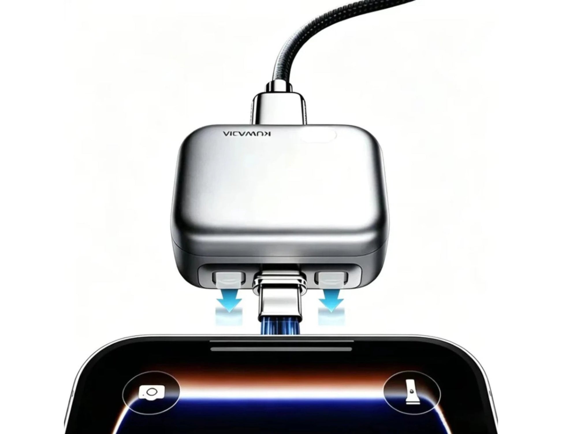 KUWAJIA KH-51 USB-C auto disconnect adapter 140W silver Qatar battery protection