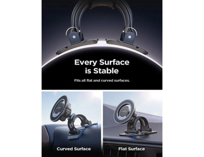 Lisen 2‑in‑1 MagSafe car phone holder with graphene 3M adhesive and steel‑hook vent clip for iPhone and Android in Qatar