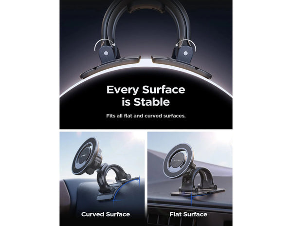 Lisen 2‑in‑1 MagSafe car phone holder with graphene 3M adhesive and steel‑hook vent clip for iPhone and Android in Qatar