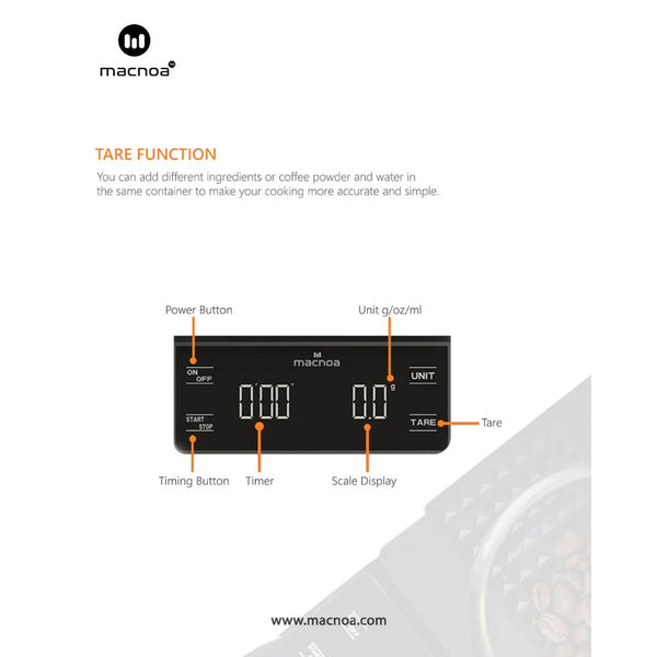 Macnoa digital coffee scale with timer and LED display Black Qatar