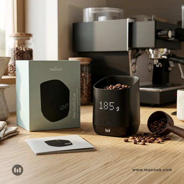 Macnoa MacScale Cup digital coffee scale with LED display and precise dosing Black Qatar