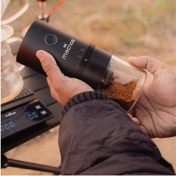 Macnoa portable burr coffee grinder with adjustable grind size Black Qatar