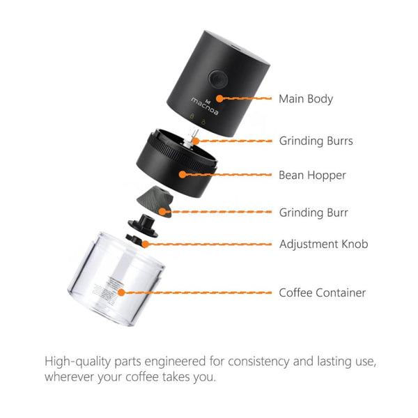 Macnoa portable burr coffee grinder with adjustable grind size Black Qatar