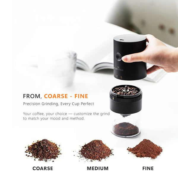 Macnoa portable burr coffee grinder with adjustable grind size Black Qatar