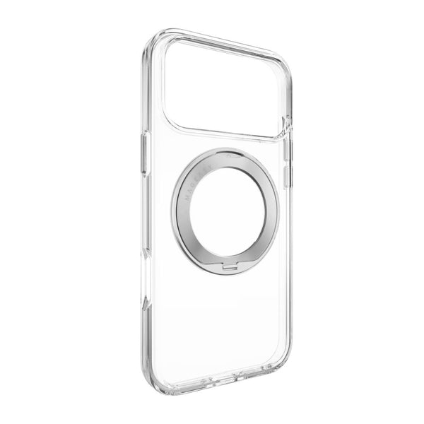 Mageasy Bright 360 M Transparent Silver clear case for iPhone 18 Pro Max with 360° stand, MagSafe and 16-ft protection in Qatar