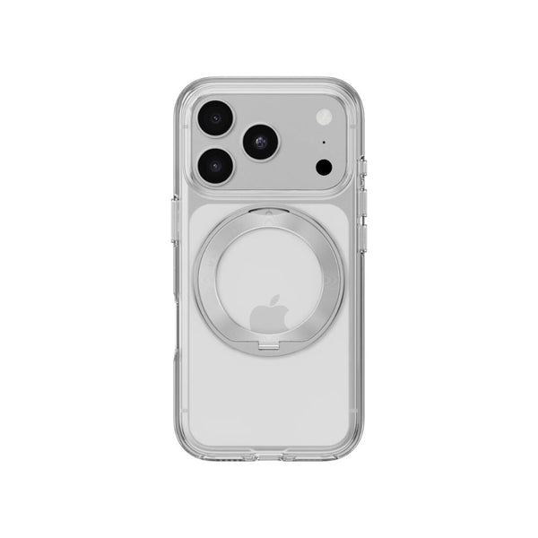 Mageasy Bright 360 M Transparent Silver clear case for iPhone 18 Pro with 360° stand, MagSafe and 16-ft protection in Qatar