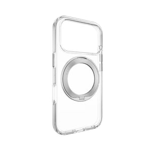 Mageasy Bright 360 M Transparent Silver clear case for iPhone 18 Pro with 360° stand, MagSafe and 16-ft protection in Qatar