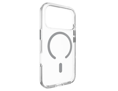 MagEasy Bright M Never Yellowing Protective Clear Case for iPhone 17 Series, MagSafe ring, metal buttons, 16ft drop-proof, anti-yellow, at Thabthaba Store Qatar
