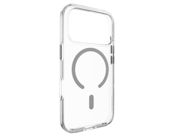MagEasy Bright M Never Yellowing Protective Clear Case for iPhone 17 Series, MagSafe ring, metal buttons, 16ft drop-proof, anti-yellow, at Thabthaba Store Qatar