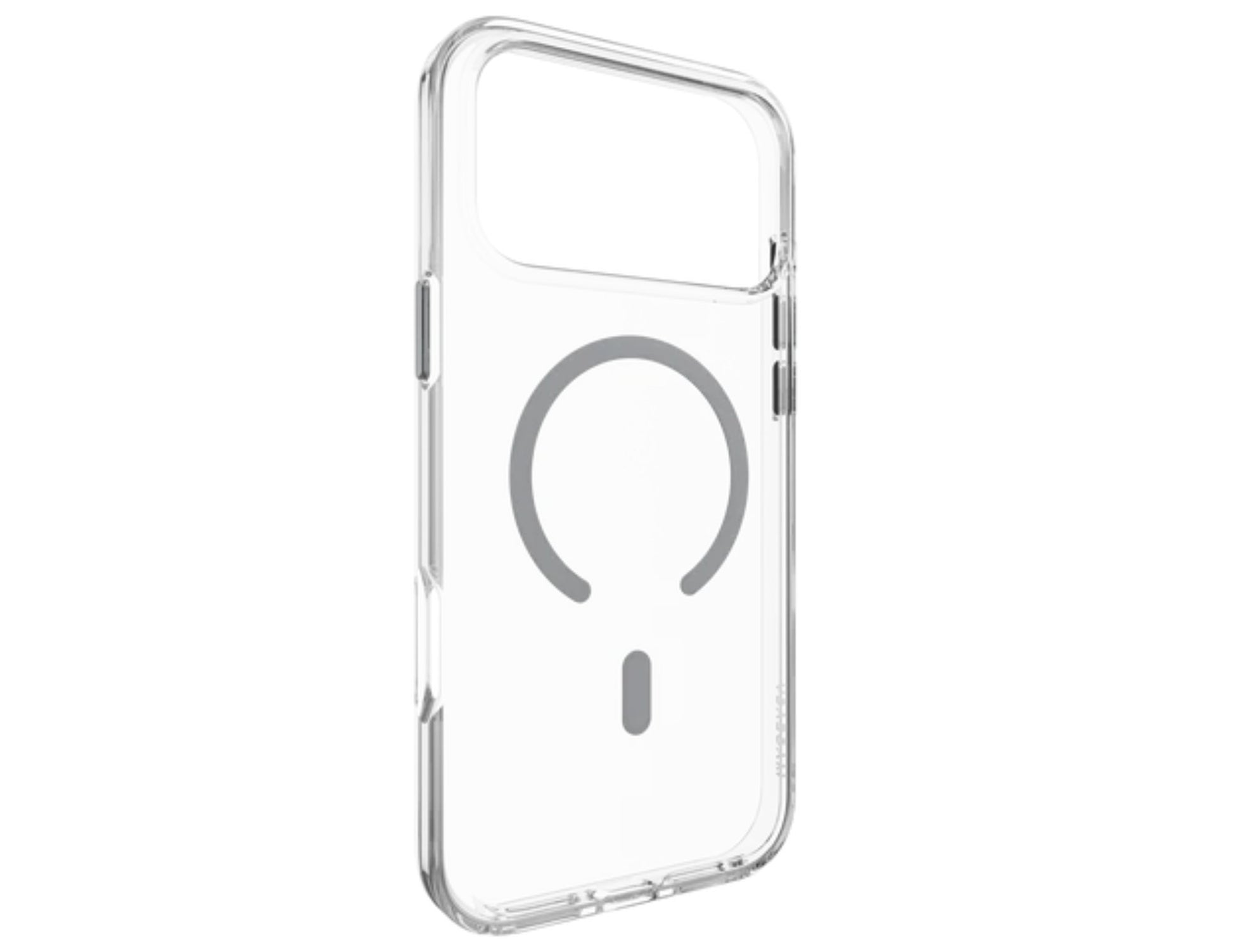 MagEasy Bright M Never Yellowing Protective Clear Case for iPhone 17 Series, MagSafe ring, metal buttons, 16ft drop-proof, anti-yellow, at Thabthaba Store Qatar