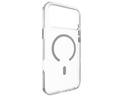 MagEasy Bright M Never Yellowing Protective Clear Case for iPhone 17 Series, MagSafe ring, metal buttons, 16ft drop-proof, anti-yellow, at Thabthaba Store Qatar
