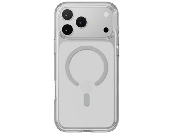 MagEasy Bright M Never Yellowing Protective Clear Case for iPhone 17 Series, MagSafe ring, metal buttons, 16ft drop-proof, anti-yellow, at Thabthaba Store Qatar
