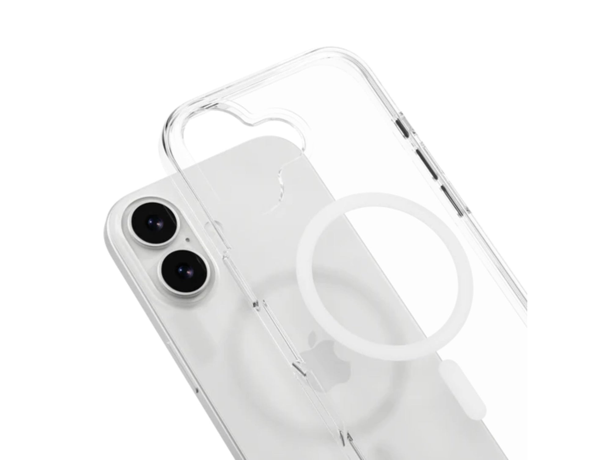 MagEasy Bright M Never Yellowing Protective Clear Case for iPhone 17 Series, MagSafe ring, metal buttons, 16ft drop-proof, anti-yellow, at Thabthaba Store Qatar