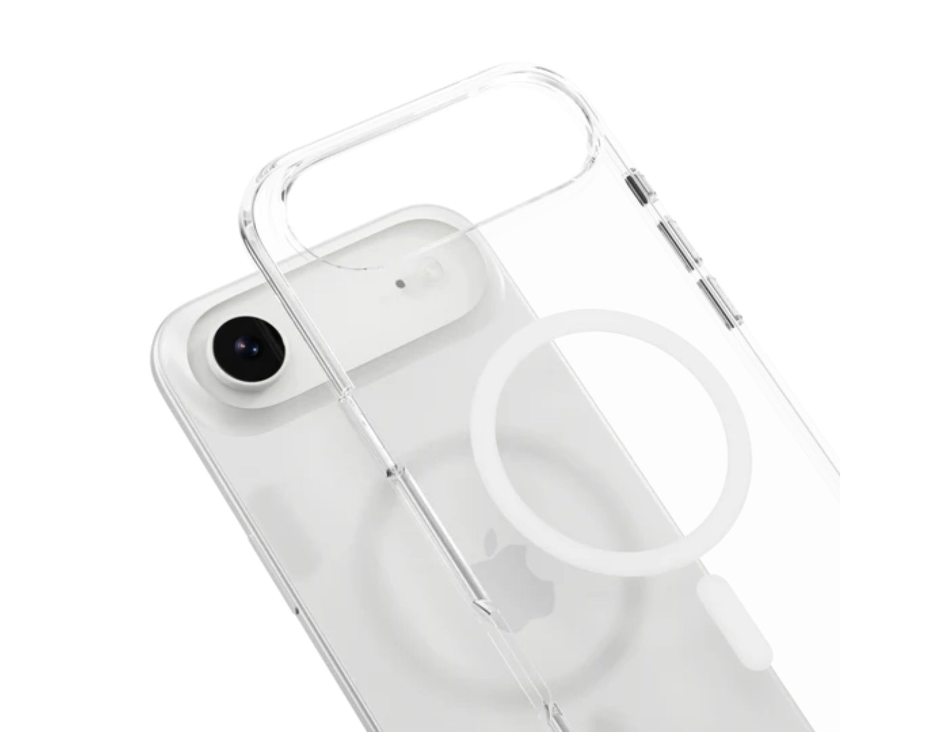 MagEasy Bright M Never Yellowing Protective Clear Case for iPhone 17 Series, MagSafe ring, metal buttons, 16ft drop-proof, anti-yellow, at Thabthaba Store Qatar
