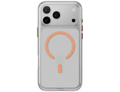 MagEasy Bright M Never Yellowing Protective Clear Case for iPhone 17 Series, MagSafe ring, metal buttons, 16ft drop-proof, anti-yellow, at Thabthaba Store Qatar