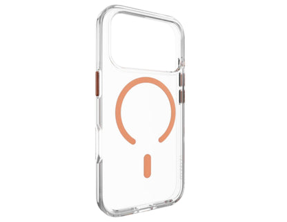 MagEasy Bright M Never Yellowing Protective Clear Case for iPhone 17 Series, MagSafe ring, metal buttons, 16ft drop-proof, anti-yellow, at Thabthaba Store Qatar