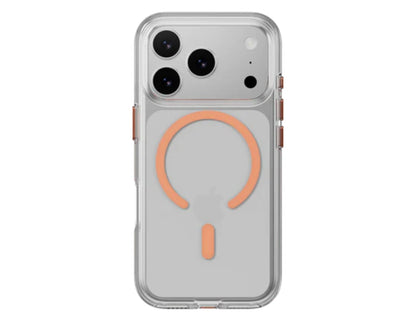 MagEasy Bright M Never Yellowing Protective Clear Case for iPhone 17 Series, MagSafe ring, metal buttons, 16ft drop-proof, anti-yellow, at Thabthaba Store Qatar