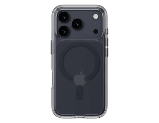 MagEasy Bright M Never Yellowing Protective Clear Case for iPhone 17 Series, MagSafe ring, metal buttons, 16ft drop-proof, anti-yellow, at Thabthaba Store Qatar