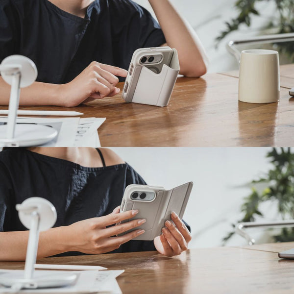 MagEasy Facet M Starlight multi-angle folio protective case for iPhone Duo with MagSafe compatibility and Mag-Hinge protection in Qatar