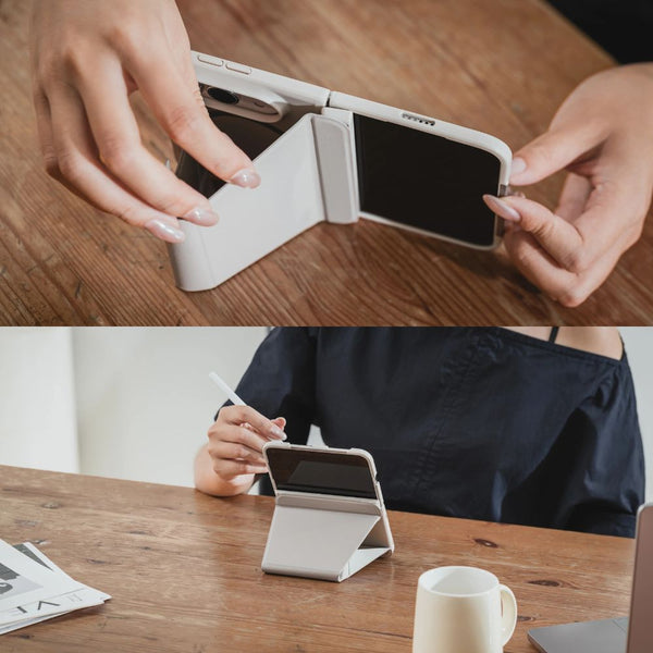 MagEasy Facet M Starlight multi-angle folio protective case for iPhone Duo with MagSafe compatibility and Mag-Hinge protection in Qatar