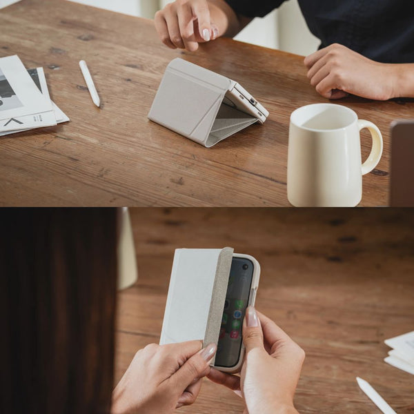 MagEasy Facet M Starlight multi-angle folio protective case for iPhone Duo with MagSafe compatibility and Mag-Hinge protection in Qatar